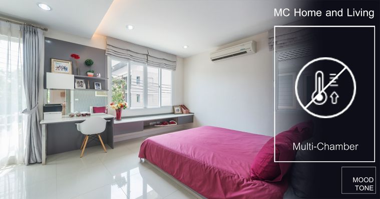 "Multi-Chamber"ระบบประตูหน้าต่าง uPVC ที่มีคุณสมบัติช่วยลดความร้อนจากภายนอก จึงทำให้ภายอาคารมีสภาวะสบายมากขึ้น ภาพประกอบ