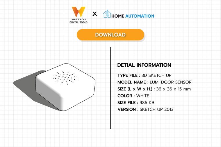 3D MODEL SKETCH UP FREE DOWNLOAD : LUMI DOOR/WINDOW SENSOR ภาพประกอบ