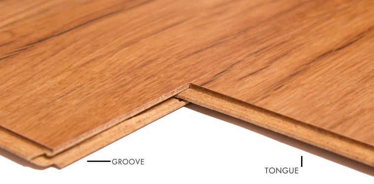 การเข้าไม้แบบร่องลิ้น (Tongue and groove)รูปภาพ: https://www.bestlaminate.com/blog/what-is-tongue-and-groove-on-laminate-flooring/