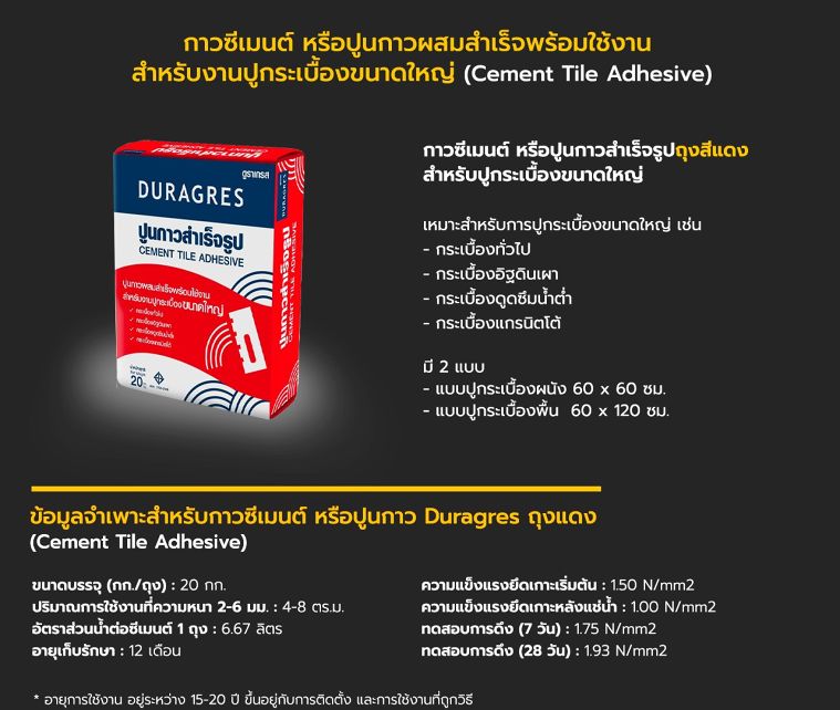 กาวซีเมนต์ หรือปูนกาว (Cement Tile Adhesive) มีกี่ประเภท แต่ละประเภทมีวิธีการใช้งานอย่างไร ภาพประกอบ