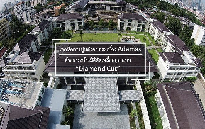 เทคนิคการปูหลังคากระเบื้องคอนกรีต Adamas ที่มาพร้อมการสะท้อนมุมมอง ด้วยการสร้างมิติตัดเหลี่ยมมุม แบบ " Diamond Cut " ภาพประกอบ