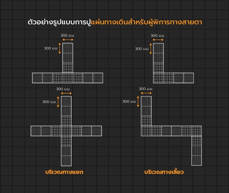 หลักการออกแบบทางเดินสำหรับผู้พิการทางสายตา (Tactile Paving Universal Design in Accessible Urban Landscapes) ภาพประกอบ