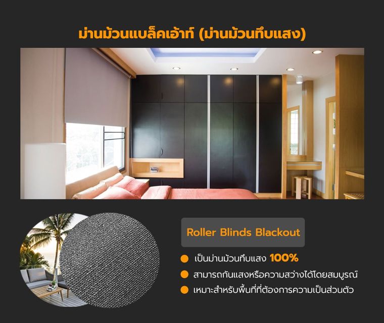 "ม่านม้วน (Roller Blinds)" ที่นิยมใช้งานมีกี่แบบ แต่ละแบบมีคุณสมบัติเด่น และวิธีการนำไปใช้งานอย่างไร ภาพประกอบ