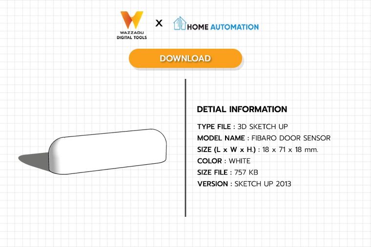 3D MODEL SKETCH UP FREE DOWNLOAD :  FIBARO DOOR SENSOR ภาพประกอบ