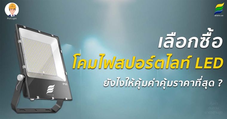เลือกซื้อโคมไฟสปอร์ตไลท์ LED ยังไงให้คุ้มค่าคุ้มราคาที่สุด ? ภาพประกอบ
