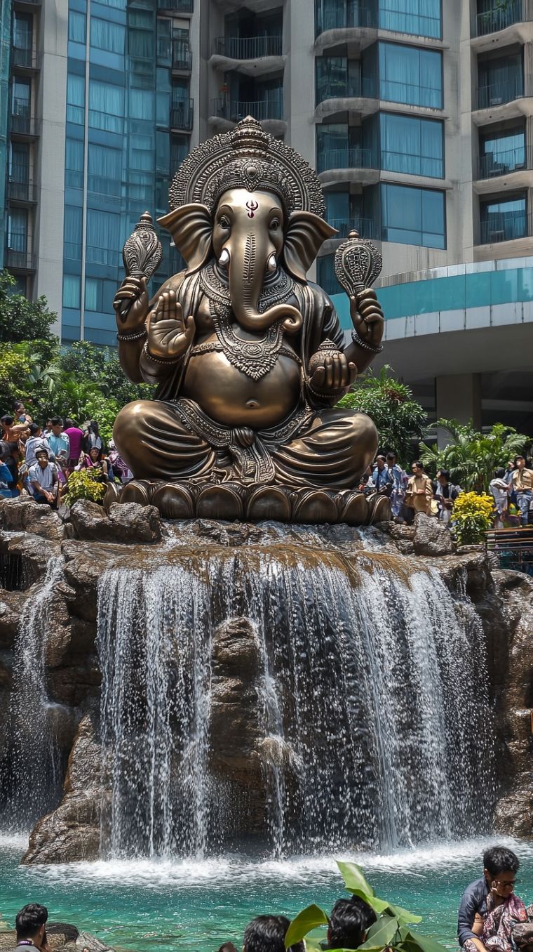 น้ำตกพระพิฆเนศสำริด: เสริมความมั่งคั่งแก่ธุรกิจและความเจริญรุ่งเรือง ภาพประกอบ