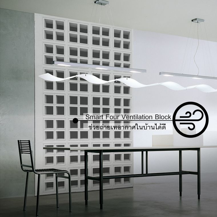 "Smart Four Ventilation Block" ผนังที่ช่วยหมุนเวียนอากาศภายในบ้านได้เป็นอย่างดี ภาพประกอบ