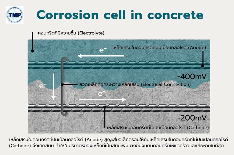 ปัญหาคอนกรีตเสริมเหล็กแตกร้าวจากสนิมเกิดขึ้นได้อย่างไร และจะส่งผลต่อโครงสร้างอาคารอย่างไรบ้าง ภาพประกอบ