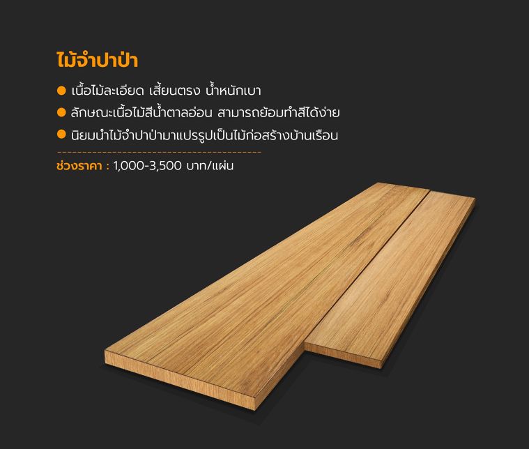 ไม้เนื้อแข็งปานกลาง ที่ใช้ในงานก่อสร้าง มีกี่ชนิด? ภาพประกอบ