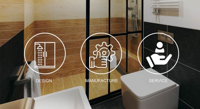 การใช้ "ฉากกั้นอาบน้ำดีไซน์กรอบดำ" สำหรับ Small Space ในห้องน้ำที่มีพื้นที่จำกัด ! ภาพประกอบ