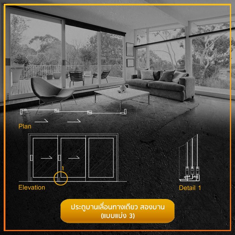 รวมข้อมูลวัสดุศาสตร์ และรูปแบบประตูบานเลื่อนแต่ละประเภท (Sliding Doors)  ภาพประกอบ