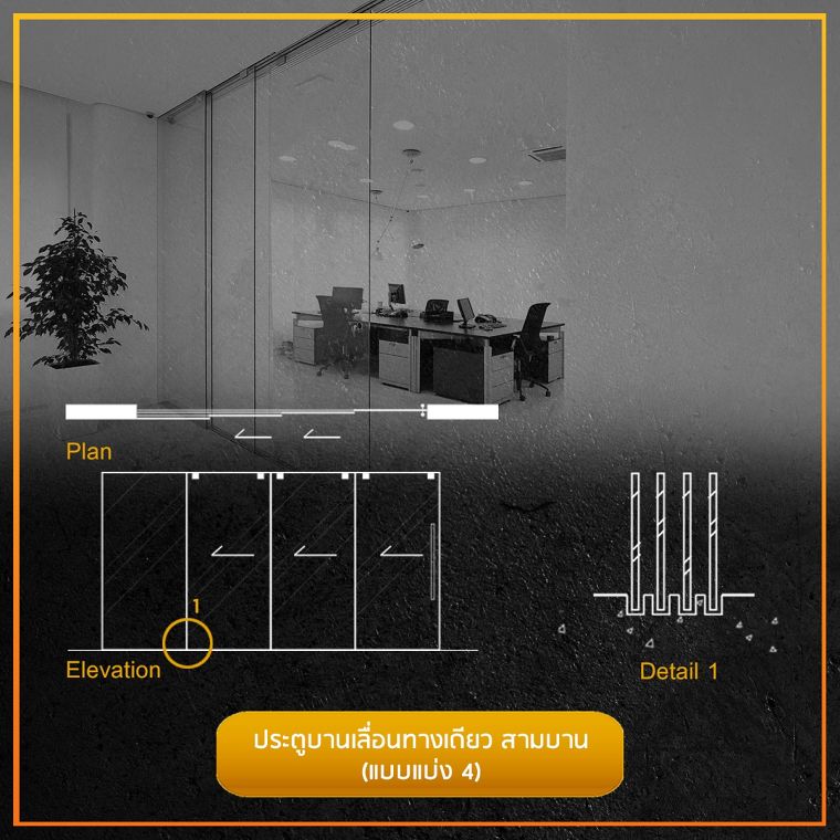 รวมข้อมูลวัสดุศาสตร์ และรูปแบบประตูบานเลื่อนแต่ละประเภท (Sliding Doors)  ภาพประกอบ