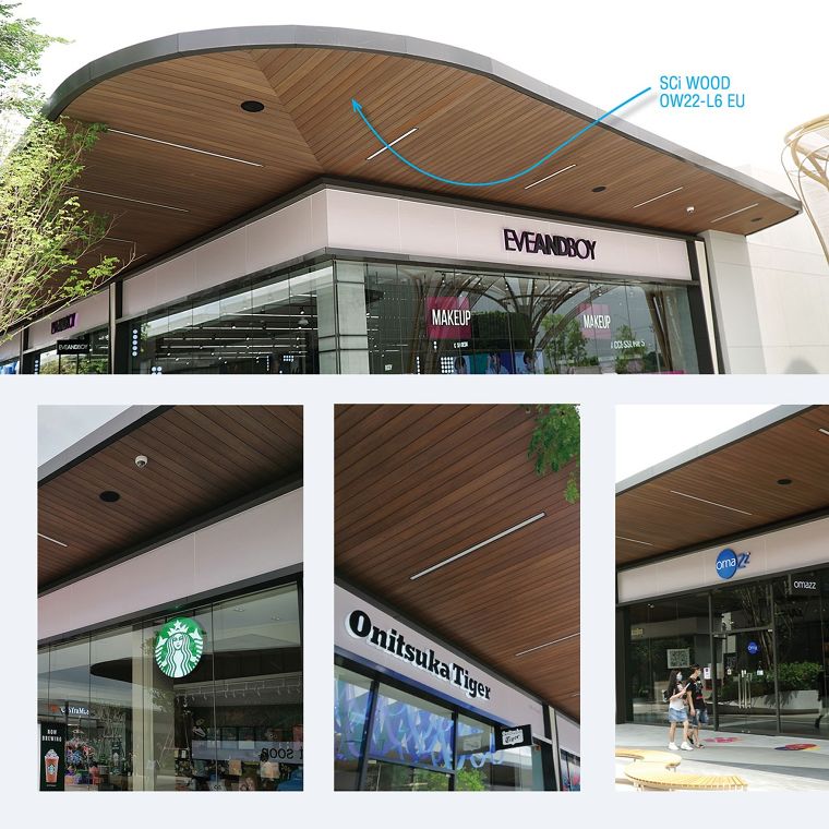 ไม้ SCi Wood รุ่นลักซูรี่  กรุฝ้าชายคา ที่.. SIAM PREMIUM OUTLETS วัสดุไม้ฉลากเขียวเป็นมิตรต่อสิ่งแวดล้อม  ภาพประกอบ