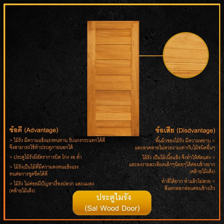 เปรียบเทียบคุณสมบัติ และข้อดี-ข้อเสีย ประตูไม้สัก และประตูไม้จริง 9 ชนิด  ภาพประกอบ