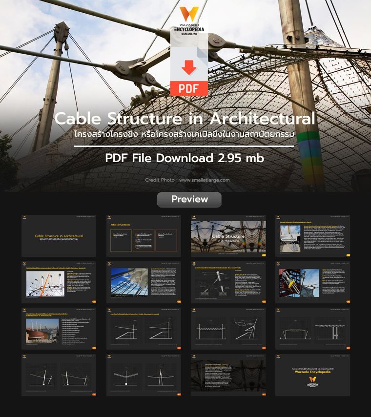 โครงสร้างโครงขึง หรือโครงสร้างเคเบิลขึงในงานสถาปัตยกรรม Cable Structure (PDF Download) ภาพประกอบ