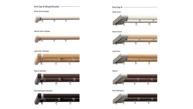 หัวปิดชนิด M&nbsp;และ R&nbsp;ของ Decorative Curtain Track