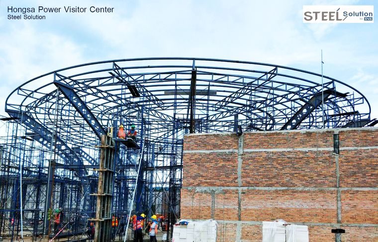 ขีดความสามารถที่โดดเด่นของระบบโครงสร้างเหล็กช่วงพาดยาว Cellular Beam : Hongsa Power Visitor Center Project ภาพประกอบ
