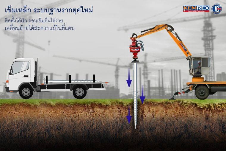 "เข็มเหล็ก" ระบบฐานรากยุคใหม่ที่มีความยืดหยุ่นในการใช้งานสูง  ภาพประกอบ