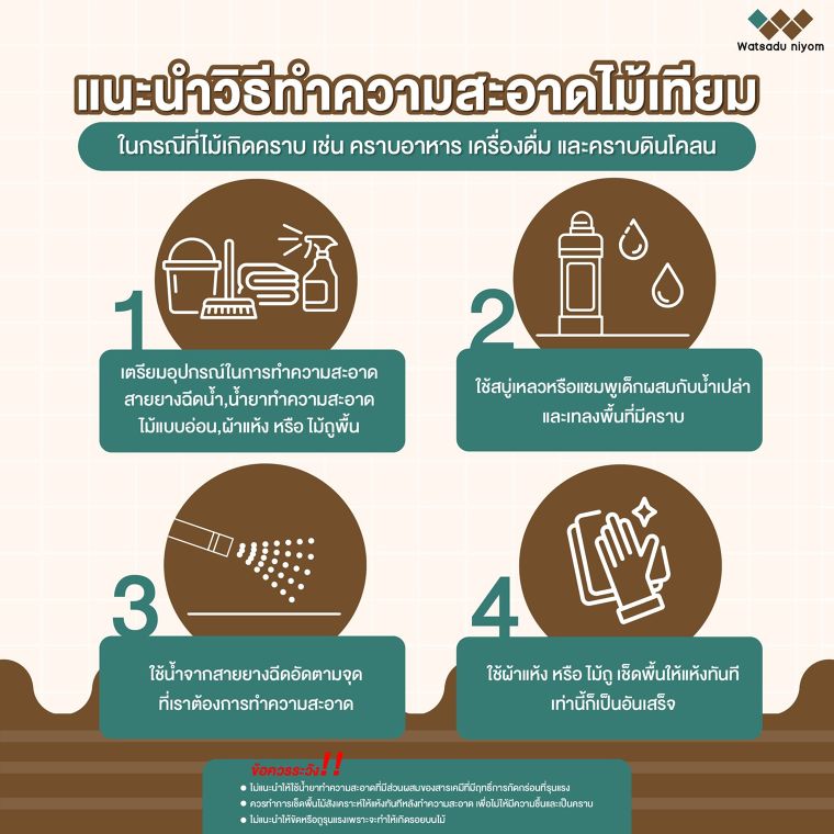 การทำความสะอาดและดูแลรักษาไม้เทียม  ภาพประกอบ