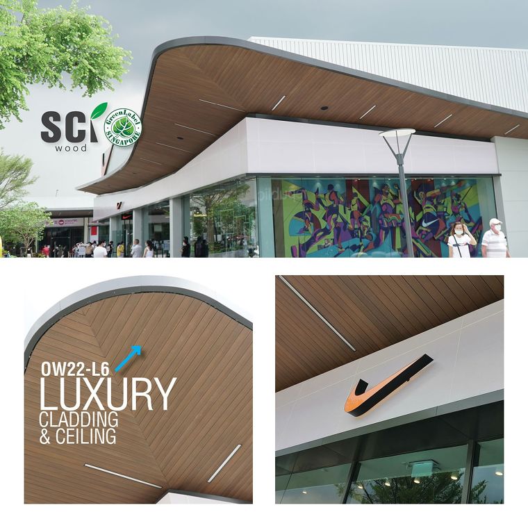 ไม้ SCi Wood รุ่นลักซูรี่  กรุฝ้าชายคา ที่.. SIAM PREMIUM OUTLETS วัสดุไม้ฉลากเขียวเป็นมิตรต่อสิ่งแวดล้อม  ภาพประกอบ