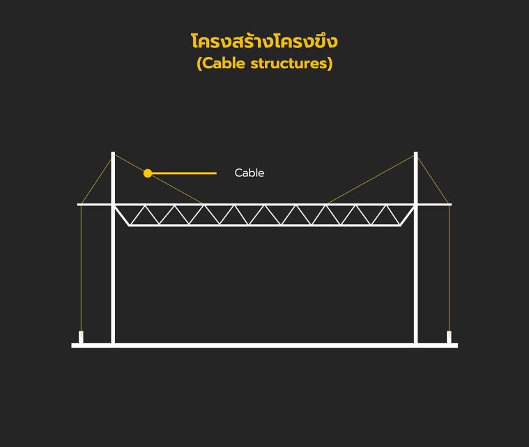 ตัวอย่างโครงสร้างโครงขึงหลังคาอาคารจัดนิทรรศการ หรือ ศูนย์จัดแสดงสินค้า

