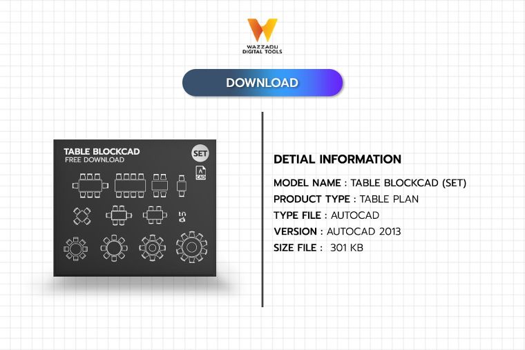 BLOCKCAD SET FREE DOWNLOAD : TABLE SET 2 ภาพประกอบ