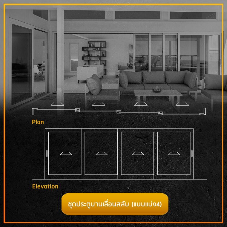 รวมข้อมูลวัสดุศาสตร์ และรูปแบบประตูบานเลื่อนแต่ละประเภท (Sliding Doors)  ภาพประกอบ