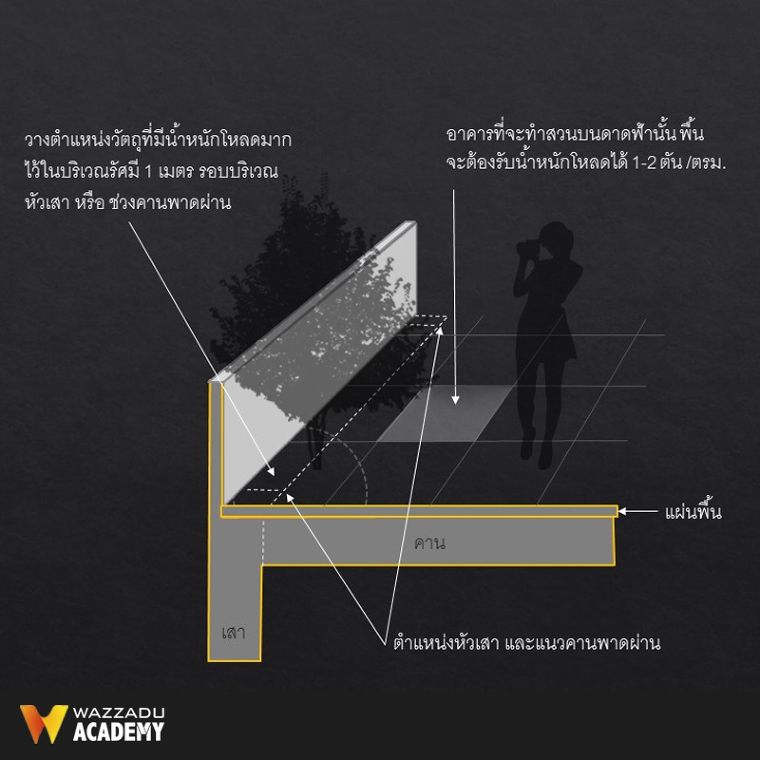 หลักการออกแบบสวนดาดฟ้า : การจัดเตรียมพื้นที่ดาดฟ้า การเลือกประเภทพรรณไม้ วัสดุตกแต่ง และข้อควรระวัง  ภาพประกอบ