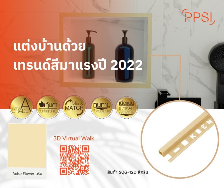 แต่งบ้านด้วยเทรนด์สี มาแรงปี 2022 ด้วยคิ้วกระเบื้องของ PPSI  ภาพประกอบ