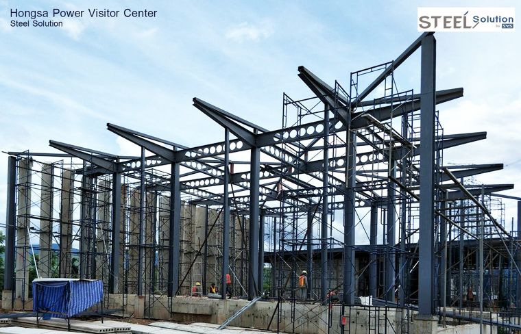 ขีดความสามารถที่โดดเด่นของระบบโครงสร้างเหล็กช่วงพาดยาว Cellular Beam : Hongsa Power Visitor Center Project ภาพประกอบ