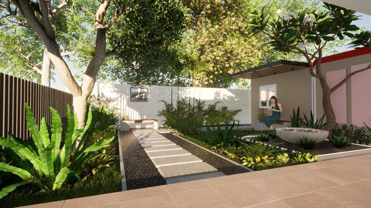 สไตล์สวนโมเดิร์น Tropical โดย Ladda Space ภาพประกอบ