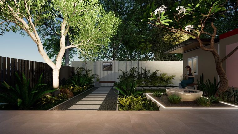 สไตล์สวนโมเดิร์น Tropical โดย Ladda Space ภาพประกอบ