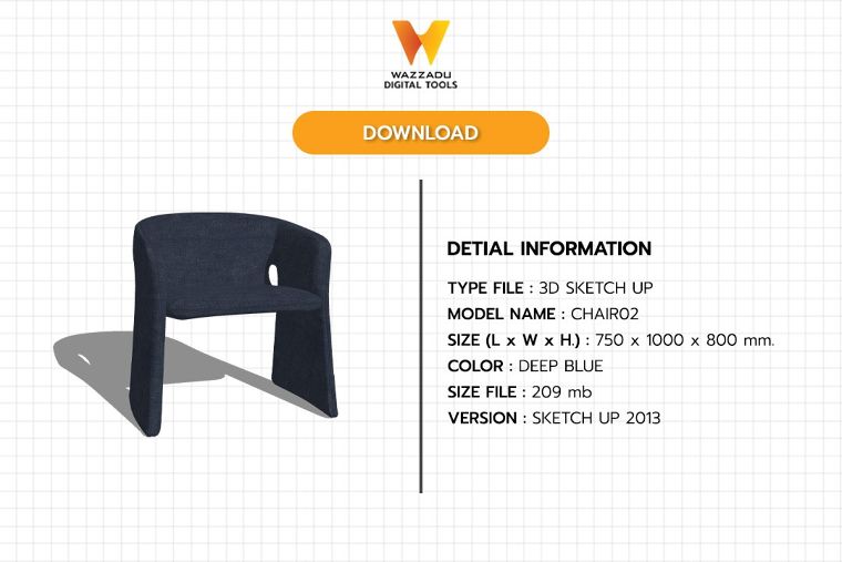 3D MODEL SKETCH UP FREE DOWNLOAD : เก้าอี้02 ภาพประกอบ