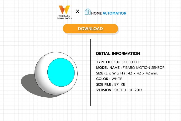 3D MODEL SKETCH UP FREE DOWNLOAD : FIBARO MOTION SENSOR ภาพประกอบ