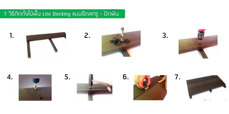  7 ขึ้นตอนง่ายๆ สำหรับการติดตั้งไม้พื้น Lite Decking รูปแบบ M Shape พร้อมทริคไอเดียการปูพื้นเล่นดีไซน์ ภาพประกอบ