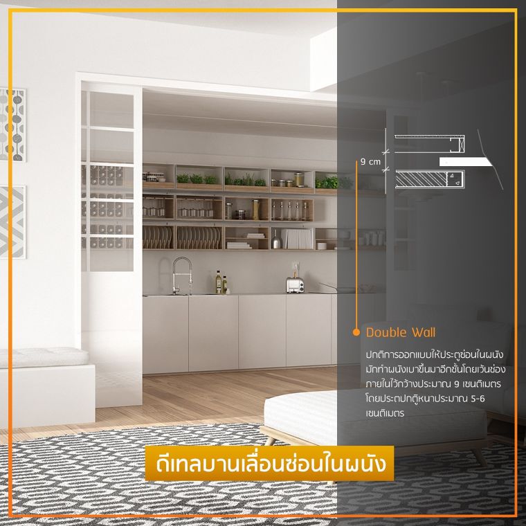 หลักการออกแบบประตูบานเลื่อน (Sliding Doors) สำหรับงานสถาปัตยกรรม ภาพประกอบ