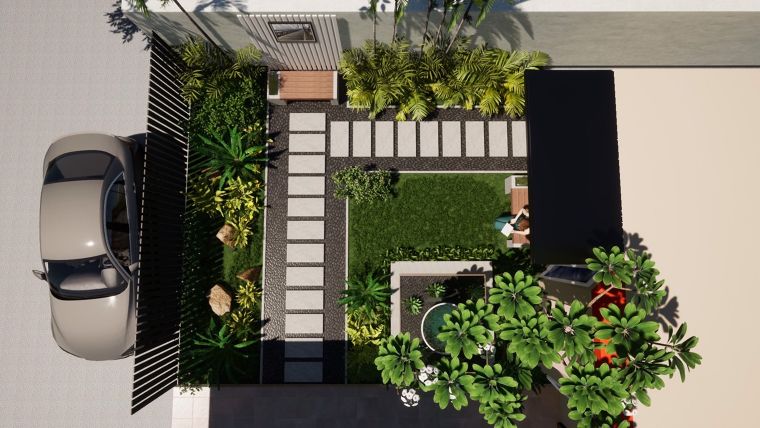 สไตล์สวนโมเดิร์น Tropical โดย Ladda Space ภาพประกอบ