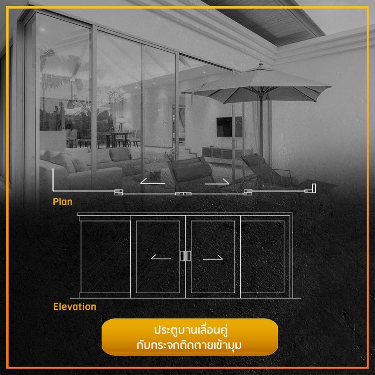 รวมข้อมูลวัสดุศาสตร์ และรูปแบบประตูบานเลื่อนแต่ละประเภท (Sliding Doors)  ภาพประกอบ