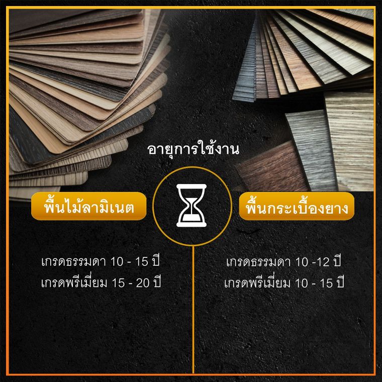 เปรียบเทียบ ข้อดี - ข้อเสีย พื้นไม้ลามิเนต vs กระเบื้องยาง ภาพประกอบ