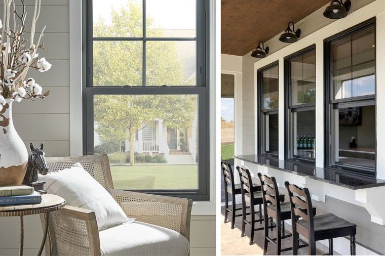 หน้าต่างบานยก (Slide-hung window)
