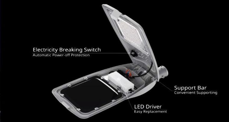 โคมไฟถนนส่องสว่างข้างทาง LED Street Light เพิ่มประสิทธิภาพการมองเห็นตอนกลางคืนด้วยแสงที่กว้างพิเศษ ครอบคลุมทุกพื้นที่การใช้งาน ภาพประกอบ