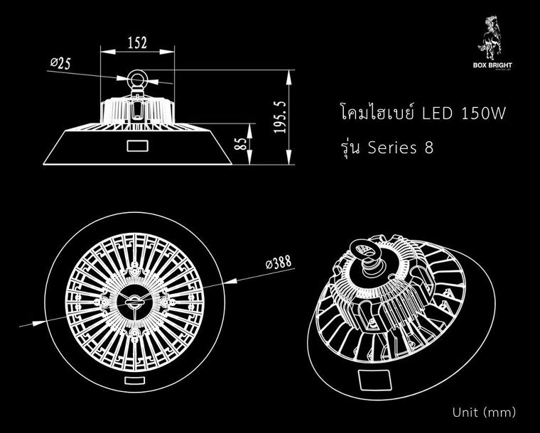 Body Heatsink "นวัตกรรมระบายความร้อนที่ดีที่สุด ของ LED High Bay light Series 8" ภาพประกอบ