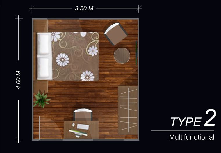 การจัด Pattern ห้องนอนขนาดเล็กในสไตล์ทรอปิคอล ให้ได้ Function การใช้งาน 4 รูปแบบ  ภาพประกอบ
