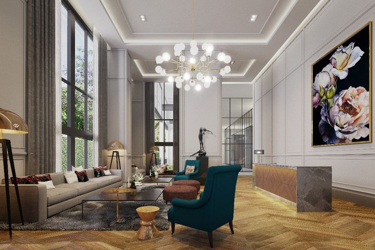บรรยากาศการตกแต่งในส่วนของ Visitor Lobby