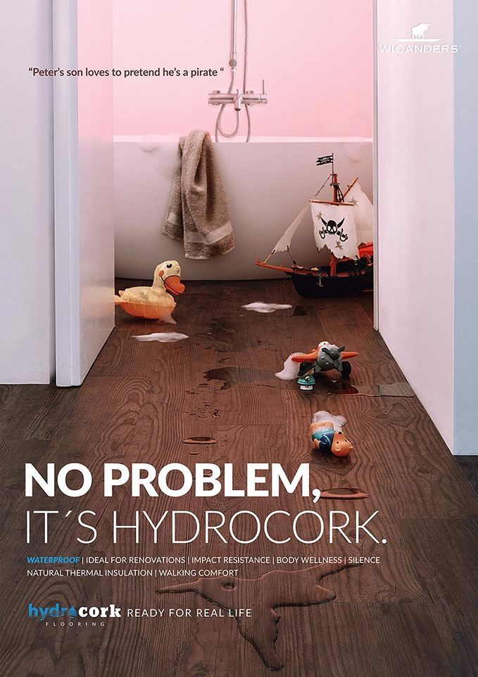 พื้นไม้คอร์ก"HydroCork Flooring"นวัตกรรมวัสดุที่มีคุณสมบัติพิเศษในการป้องกันน้ำ และคราบสกปรก  ภาพประกอบ