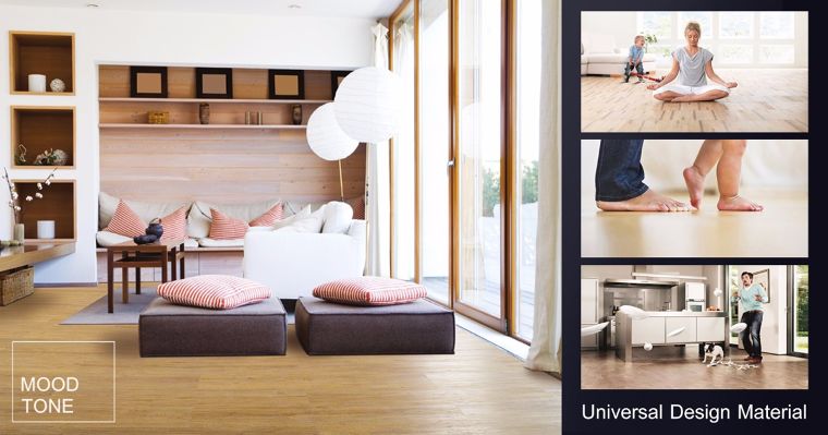 พื้นไม้คอร์ก (Cork Flooring) วัสดุปูพื้นที่คำนึงถึงการใช้งานของผู้สูงอายุ ,เด็ก และผู้พิการ ในรูปแบบ Universal Design  ภาพประกอบ