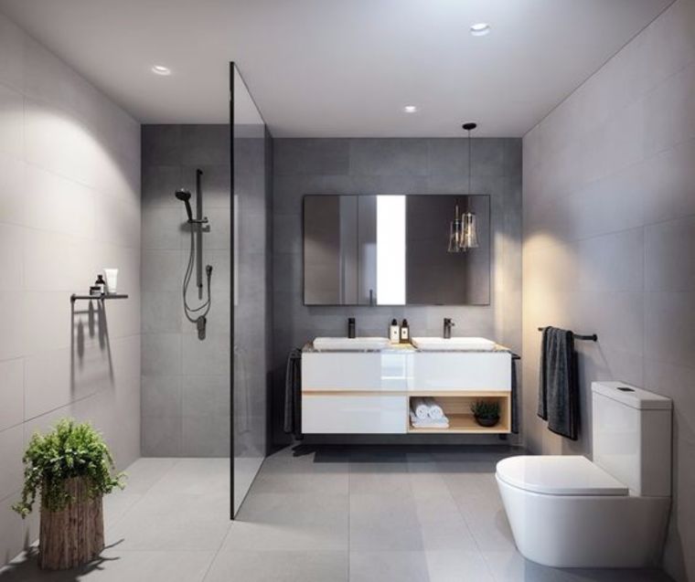 บรรยากาศห้องน้ำแบบชิลๆ ด้วยการเลือกใช้ฉากกั้นอาบน้ำ ในสไตล์ Modern Loft ภาพประกอบ