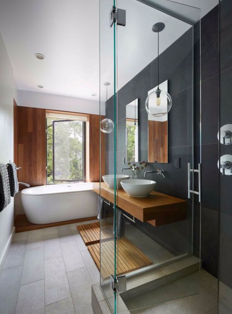 บรรยากาศห้องน้ำแบบชิลๆ ด้วยการเลือกใช้ฉากกั้นอาบน้ำ ในสไตล์ Modern Loft ภาพประกอบ